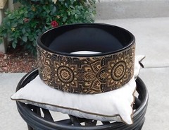 Cork Yoga Wheel by Yoga Design Lab (12.6 diameter), mandala black, New