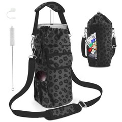 Cute Water Bottle Holder with Strap 24 32 40oz Insulated Water Leopard Print
