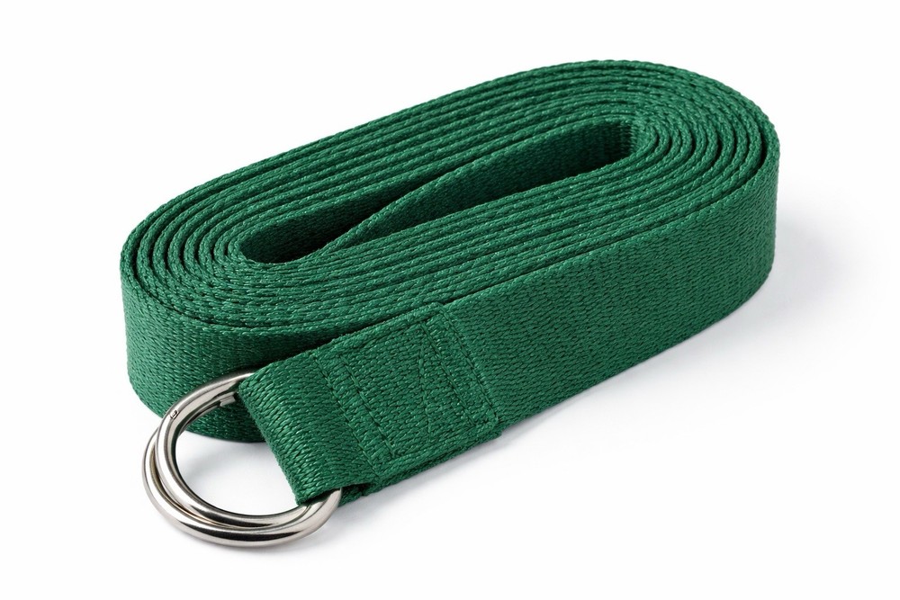 Stretch Strap 10ft Cotton D-Ring Stretch Pilates or Yoga Exercise Fitness Green