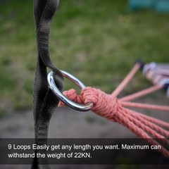 25KN Daisy Chain Yoga Extend Belt 1.5M, Climbing Straps for Exercise, Black