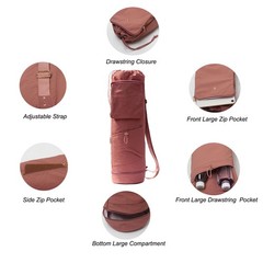 Yoga Mat Bag with Multi Pockets Drawstring Yoga Mat Carrier Pilates Exercise …