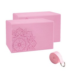 Yoga Brick Two-Piece Set EVA Practice Brick Yoga Stretch Band Fitness Shaping