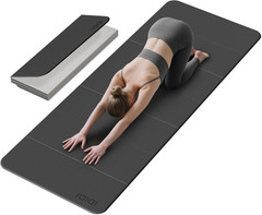 Foldable Extra Large Yoga Mat 74″×31.5″, 8Mm Double-Sided Non Slip Lightweight F