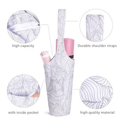 Yoga Mat Bag with Large Size Pocket and Zipper Pocket，Yoga Bag Polyester White