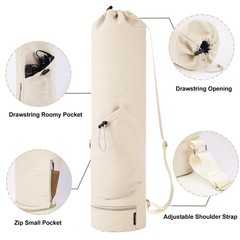 Yoga Mat Bag with Water Bottle Pocket and Bottom Wet Pocket, Exercise Yoga Ma…