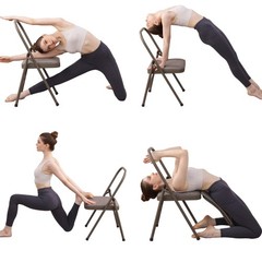 BODYRHYTHM Yoga Auxiliary Chair with Lumbar Back Support for Abs & Core, Bala…
