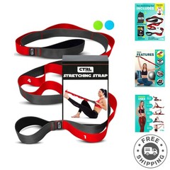 10-Loop Yoga Stretch Strap with Neoprene Handles – Enhance Flexibility Safely