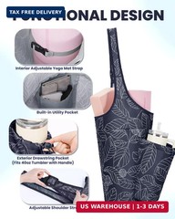 sportsnew Yoga Mat Bag for Women with Drawstring Pocket & Inner Pocket, Large Op