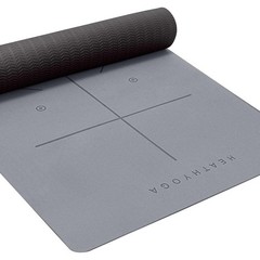 Eco Friendly TPE Yoga Mat Non Slip Alignment System Double Layer Cushioning New