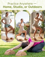 Cork Yoga Blocks, Half Moon Foot and Calf Stretching Tool | high-density cork…