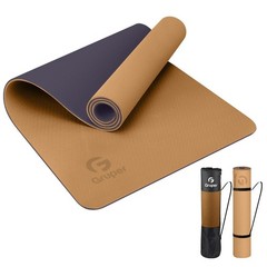 Yoga Mat Non Slip, Eco Friendly 0.24*24*72 Inches, Champagne Gold / Brown