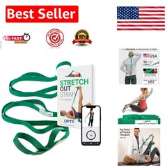 Durable 6′ Yoga Stretch Out Strap with Exercise Book for Flexibility & Recovery