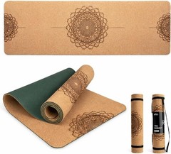 Workout Mat with Carrying Strap – 6Mm Thick Cork Yoga Mat (72” X 24”) – Non-Slip