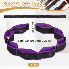 Fitness Resistance Bands 8-Section Number Stretch Resistance Band 2 Pcs & Purple