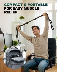 Stretching Strap for Physical Therapy 75 Inch Non Elastic Yoga Strap Black