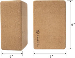 Cork Yoga Block 2 Pack for Pilates, 4” or 3” Non-Slip & High Density Blocks fo