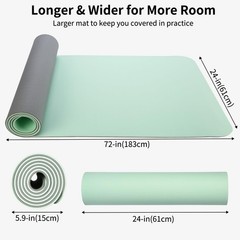 8mm TPE Yoga Mat for Beginners, Thick Non-Slip Cushioned Exercise Mat with Ca…