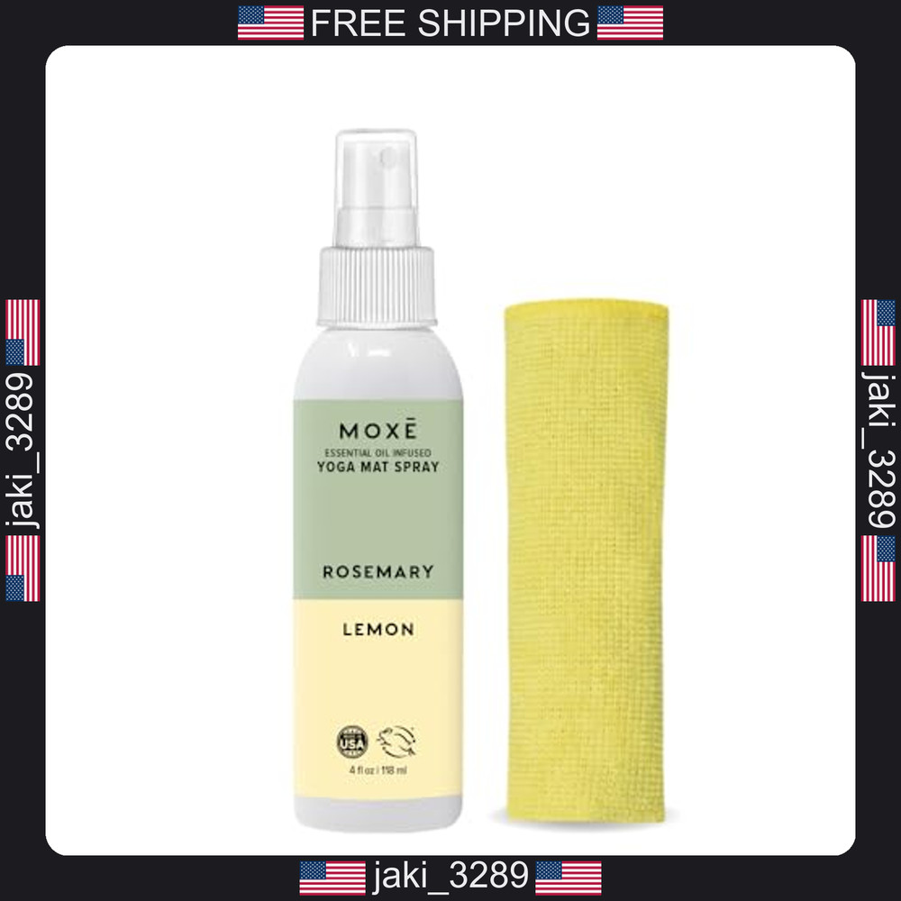 Moxe yoga mat cleaner 4oz rosemary lemon essential oils eco-friendly safe