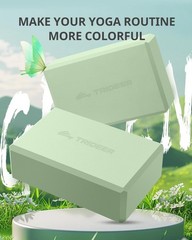 Trideer Yoga Block, Soft Non-Slip Surface Premium Foam Mint Green-2 Pack
