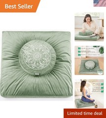 Breathable Velvet Meditation Cushion – Customizable Buckwheat Support for Adults