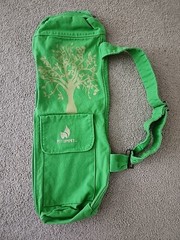 Fit Spirit Bag Full Zip Exercise Yoga Mat Tote Cargo Pockets Green Strap