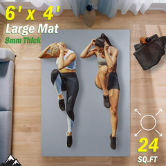 Large Yoga Mat – 6’X4’ Wide Exercise Mat – 8Mm Thick Waterproof Non-Slip Workout