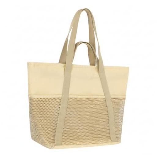 Waterproof Beach Bags for Women – Machine Washable Medium Beige (Light Yellow)