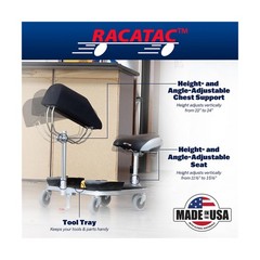 Racatac Kneeling Sitting Creeper with Chest Support and 3 Inch Casters, Rolli…