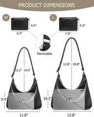 Hobo Bag for Women with Mini Purse Soft Vegan Leather Slouchy Shoulder Crossb…