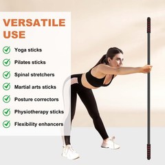 RACOC Yoga Stick Sturdy Steel, 5 Ft Adjustable Stretching Stick for Mobility,…