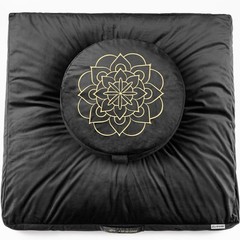 Velvet Meditation Pillow – Large Round Zafu, Buckwheat Filled, Ergonomic