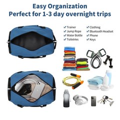 Apenze Small Gym Bag 18 inch Carry On Duffel Bag for Weekender Travel – Blue