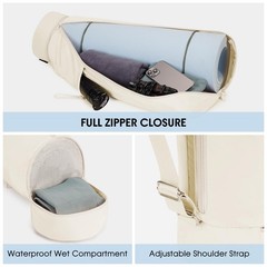 Yoga Mat Bag, Full Zip Cargo Yoga Mat Carrier Bag with Drawstring Water Bottl…