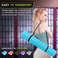 Yoga Exercise Mat 72 Inch x 24 Inch Lightweight Non Skid PVC for Daily Practice