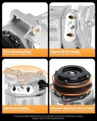 AC Compressor with Clutch Fit for Chevrolet Malibu L4 1.5L 2016-2024 CO 168361