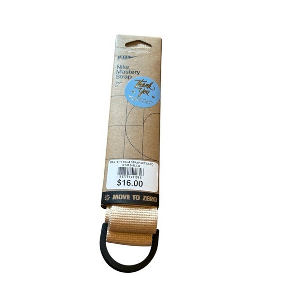 New Nike Mastery Yoga strap Nike swoosh rubber coasted sand color transport Stra