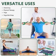 Abiarst Stretching Strap Yoga Straps for Physical Therapy, 10 Loops Non Green