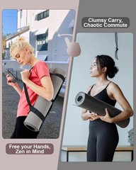 Yoga Mat Carrier, Premium Yoga Strap for Carrying Yoga Mats with Adjustable Hook