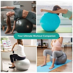 Yoga Ball, Exercise Ball 21.7″ & PVC & Blue Anti-Slip Stability Pilates