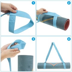 4Pcs Yoga Mat Strap Adjustable Yoga Mat Carrier Straps Sling, Dark Purple