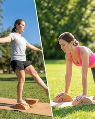 Cork Yoga Blocks, Half Moon Foot and Calf Stretching Tool | high-density cork…