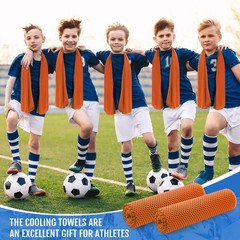 Hosuly 12 Pieces Cooling Towels, 40 x 12 Inch Ice Cool Towel Small, Orange