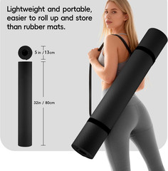 Extra Wide Yoga Mat 72″ X 32″, 6Mm Non Slip TPE Exercise Mat with Carrying Strap