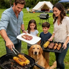 17 Inch Grilling Prep & Serve Trays with Non-Slip 17″ x 10.5″ White/Black