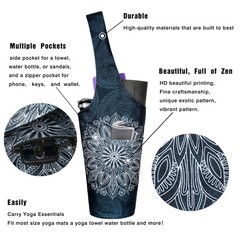 Yoga Mat Bag – Long Tote with Pockets – Holds More Yoga – Yoga Bag Fit Most S…