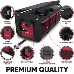 SUV Trunk Organizer, Car Organizer, Collapsible Multi Extra Large Red