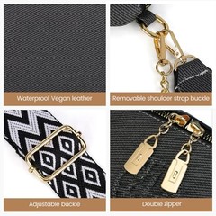 Fashion Waist Packs, Crossbody Fanny Packs for Women Leather Sling Bag BLACK