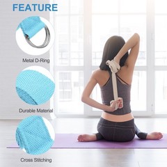 Yoga Strap for Stretching 8 Feet, 6Pcs Cotton Yoga Belt with Adjustable Metal…