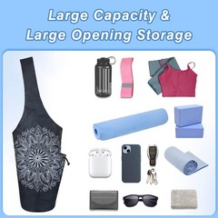 Yoga Mat Bag – Large Opening Long Tote Yoga Mat Carrier Holder Bag with Water…