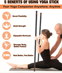 5Ft Yoga Stick – Heavy-Duty Steel Adjustable Stretching Bar for Mobility, Flexib